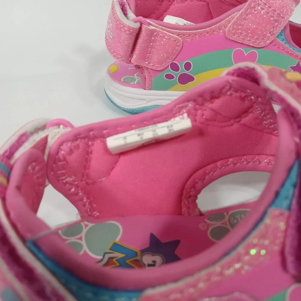 Nickelodeon Paw Patrol Kids Girls' Light-Up Sandals in pink glitter Size 11 NWT